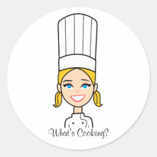Blonde Chef Cartoon Sticker - Baker Lady