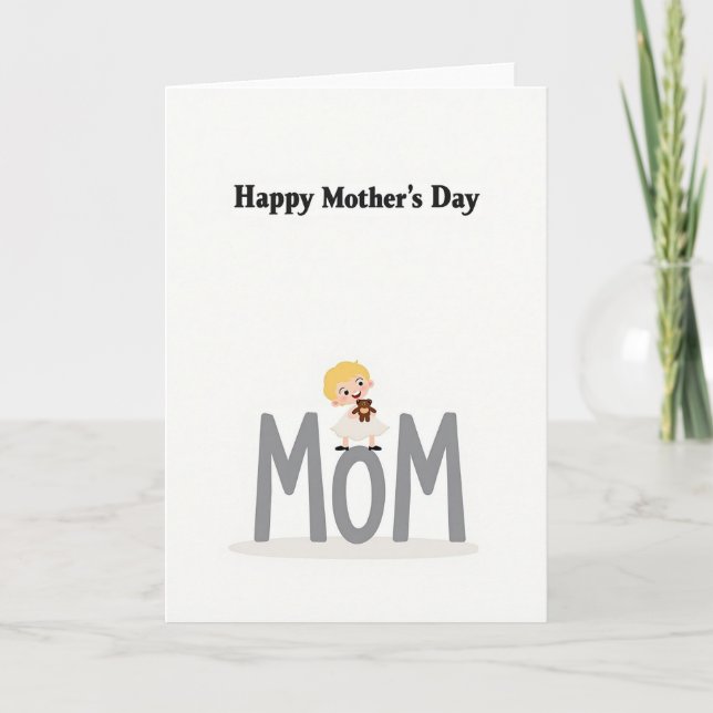 Blonde Child Moms Day Card (Front)