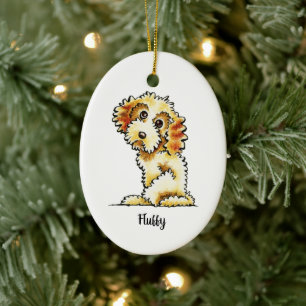 Blonde Cocker Spaniel Poodle Mix Personalized Ceramic Ornament