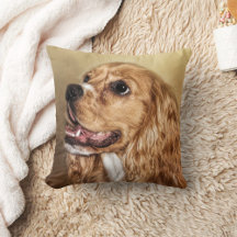 Blonde Cocker Spaniel Throw Pillow