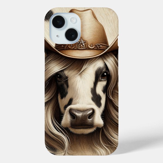 Blonde Country Cow Girl Funny Case-Mate iPhone Case (Back)