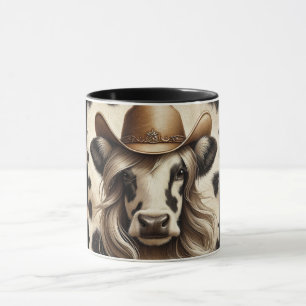 Blonde Country Cow Girl Funny Mug