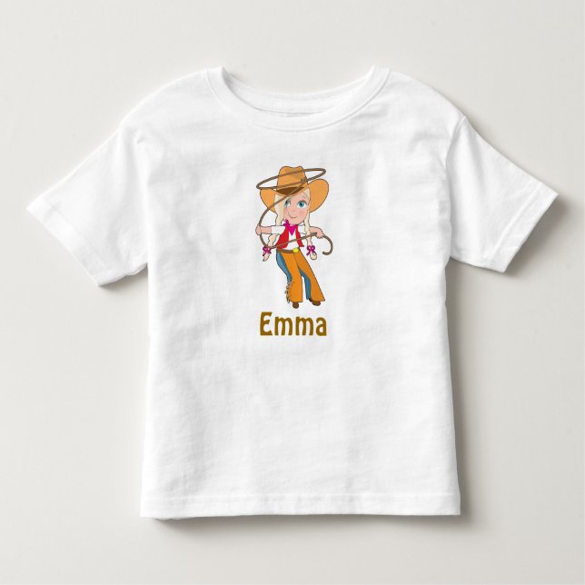 Blonde Cowgirl Shirt with Name (Front)