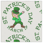 blonde dabbing leprechaun fabric