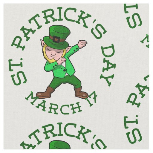 blonde dabbing leprechaun fabric