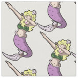 blonde dabbing mermaid fabric