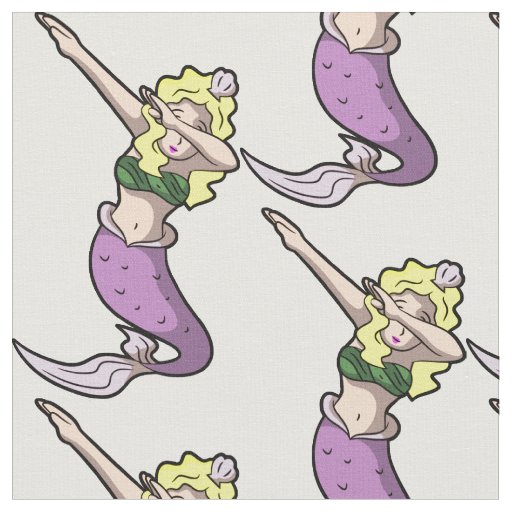blonde dabbing mermaid fabric
