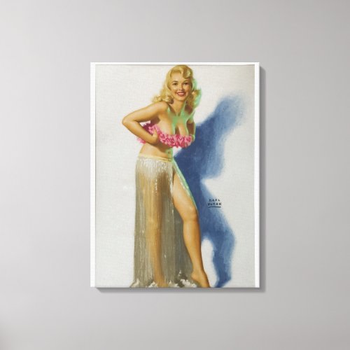 Blonde Dancer Pin Up Art Canvas Print