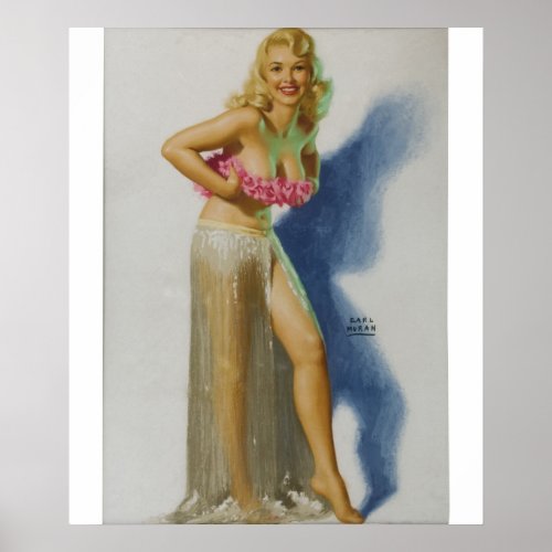 Blonde Dancer Pin Up Art Poster