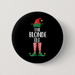 Blonde Elf Matching Family Christmas Party Elf Button