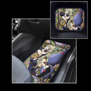 Blonde Fairy Floral Purple Car Floor Mat