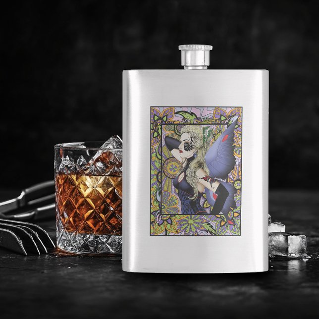Blonde Fairy Floral Purple Flask (Creator Uploaded)