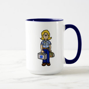 Blonde Female EMS Worker Personalized Name Mug
