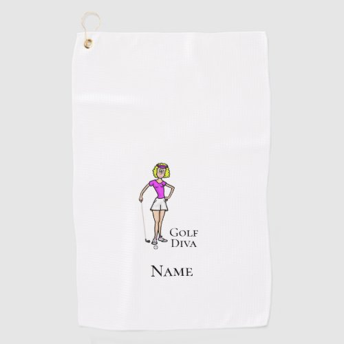 Blonde Female Golf Diva Golf Towel