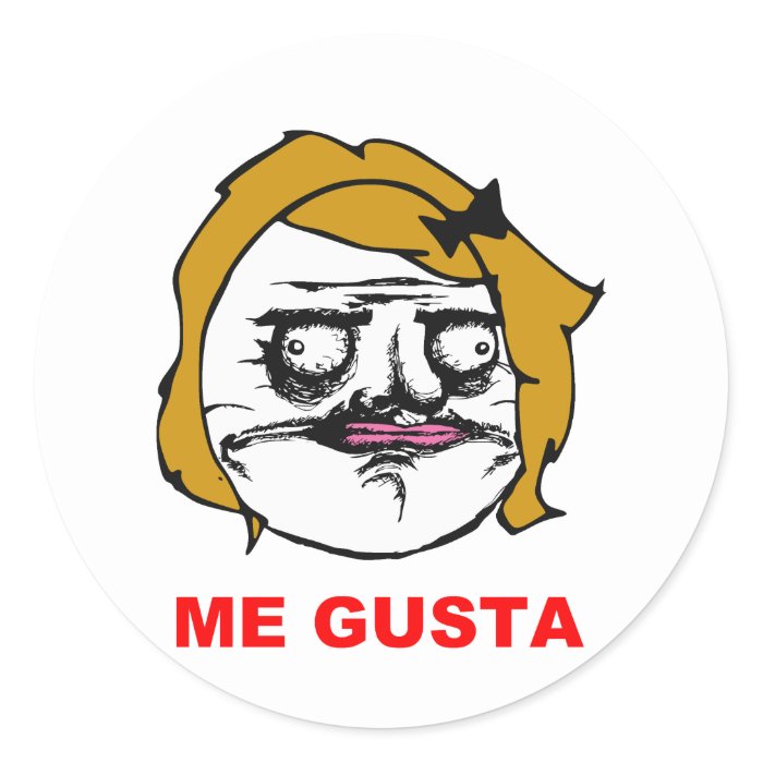 Blonde Female Me Gusta Comic Rage Face Meme Stickers