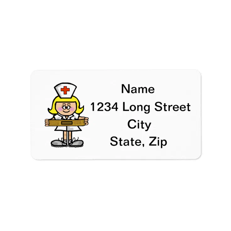 Blonde Female Nurse Address Labels Zazzle