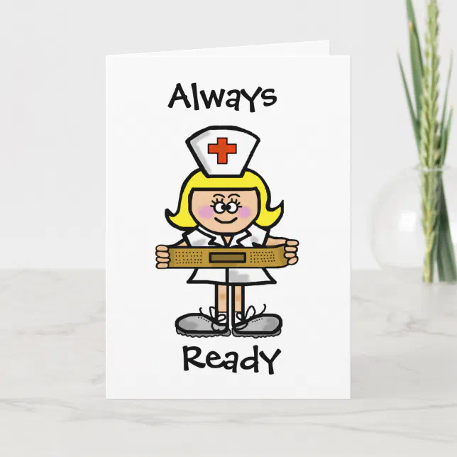 Blonde Female Nurse Greeting Card Customize It. | Zazzle