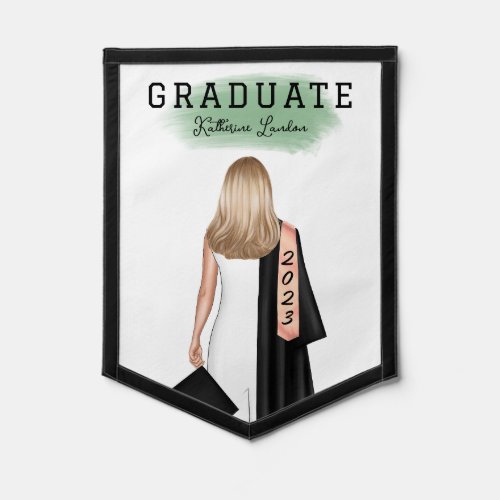 Blonde Female Portrait Graduation Pennant