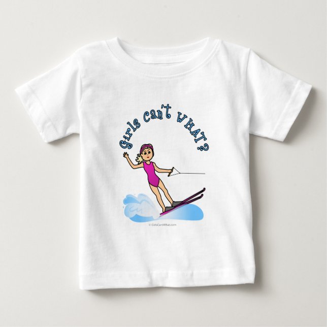 Blonde Female Water Skier Baby T-Shirt (Front)