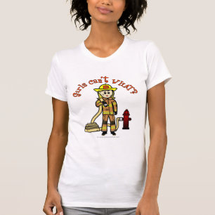 Blonde Firefighter Girl T-Shirt