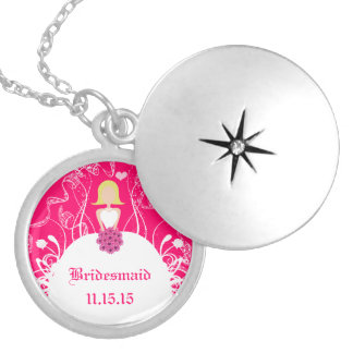 Blonde Fuchsia Wedding Bridesmaid Necklace
