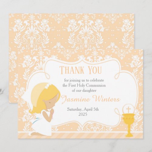 Blonde Girl First Communion Damask
