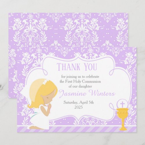 Blonde Girl First Communion Damask