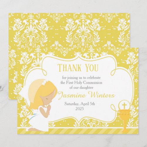 Blonde Girl First Communion Damask