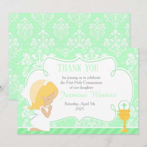Blonde Girl First Communion Damask