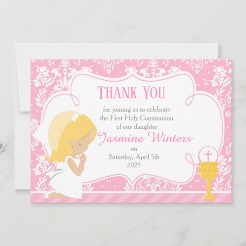 Blonde Girl First Communion Damask