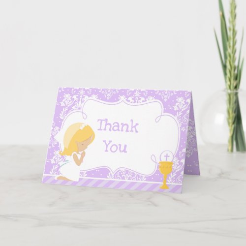 Blonde Girl First Communion  'Thank You'