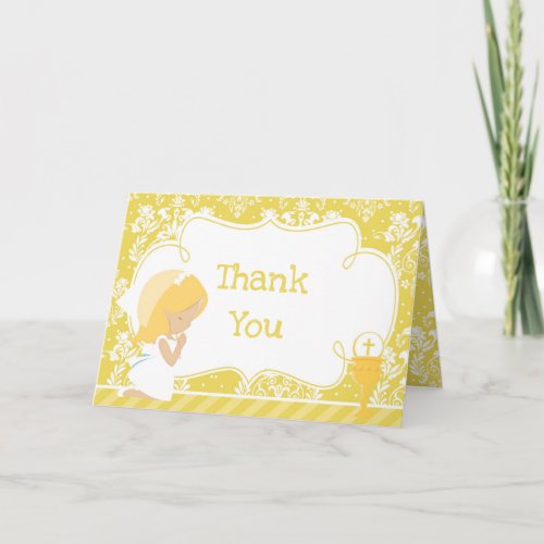 Blonde Girl First Communion  'Thank You'