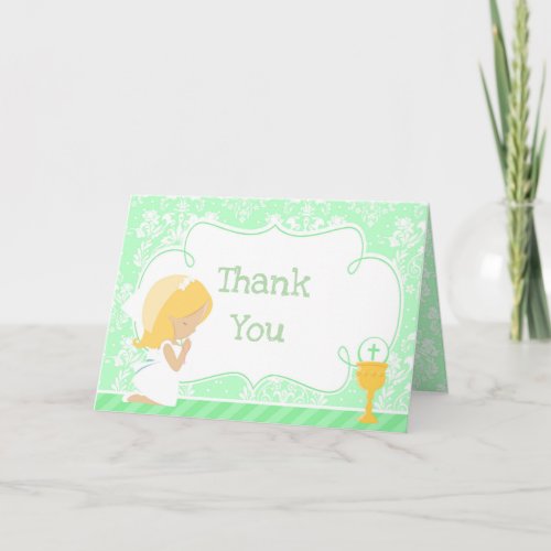 Blonde Girl First Communion  'Thank You'