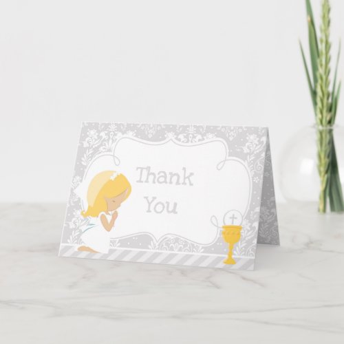 Blonde Girl First Communion  'Thank You'