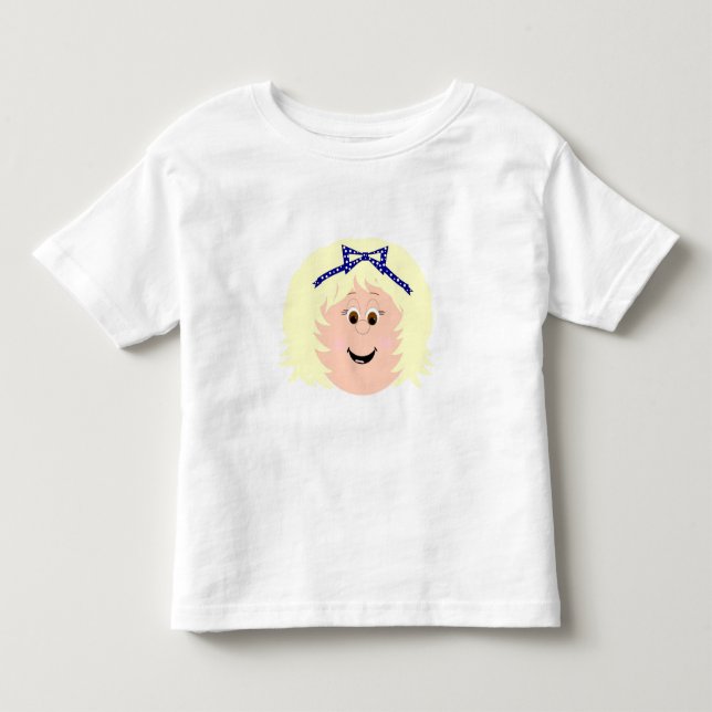 Blonde Girl Fun Faces and Graphics Toddler T-shirt (Front)