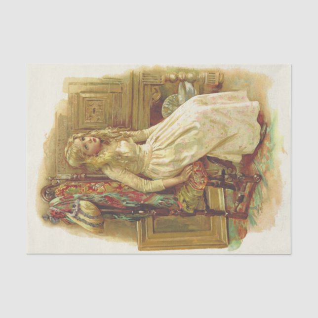 Blonde Girl in Curiosity Shop Tissue Paper (Front)
