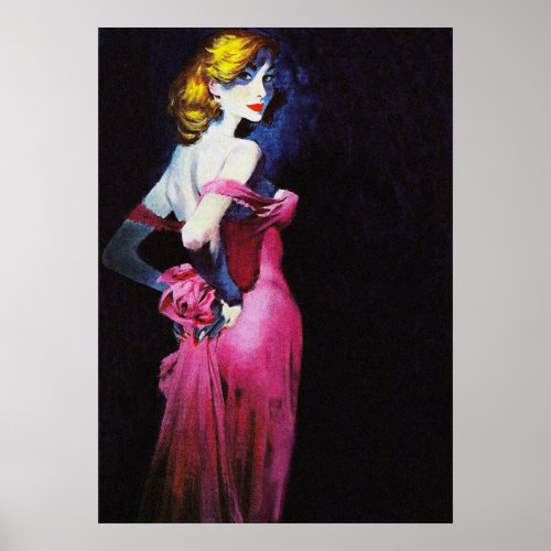 Blonde Girl In Pink Dress Vintage Pulp Cover