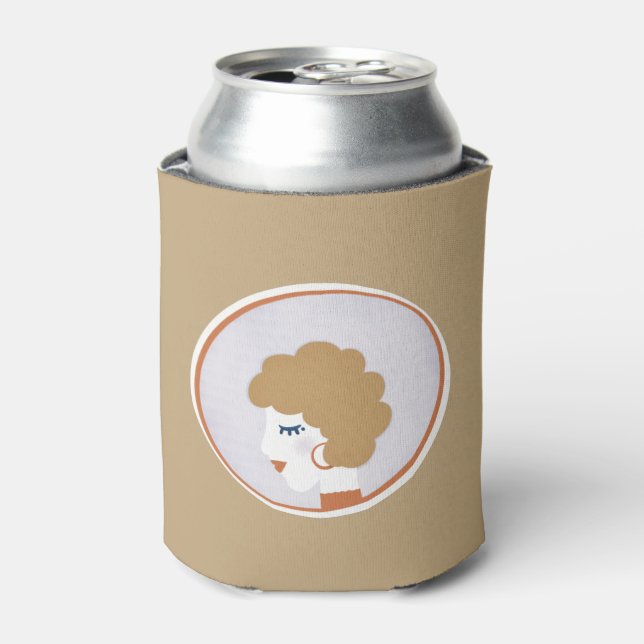 Blonde Girl in the Mirror Can Cooler (Can Front)
