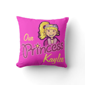 Blonde girl little star princess name pillow
