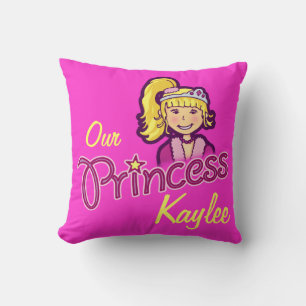 Blonde girl little star princess name pillow