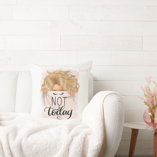 Blonde Girl Power Design for Confident Young Girls Throw Pillow (Couch)