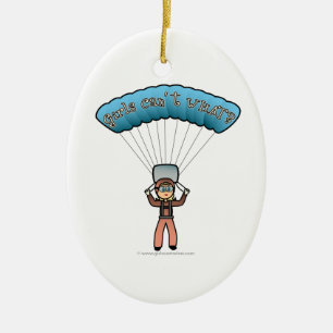Blonde Girl Sky Diver Ceramic Ornament