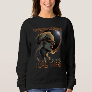 Blonde Girl Total Solar Eclipse 2024 Newfoundland Sweatshirt