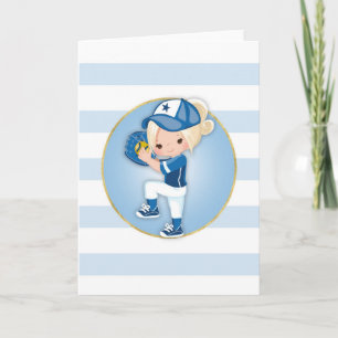 Blonde Girls Blue Softball Card