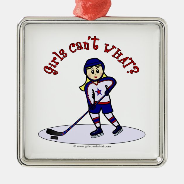 girl hockey player christmas ornaments