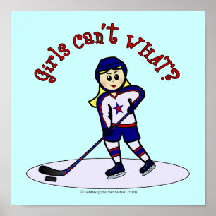 Blonde Girls Hockey Player Poster