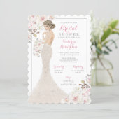 Blonde Glam Bride in Gown Bridal Shower Invitation (Standing Front)