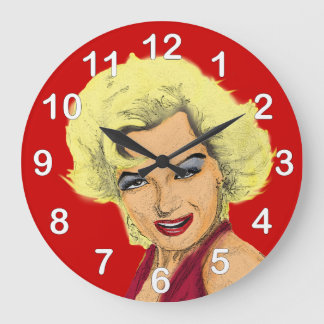 Blonde Glamour Girl Large Clock