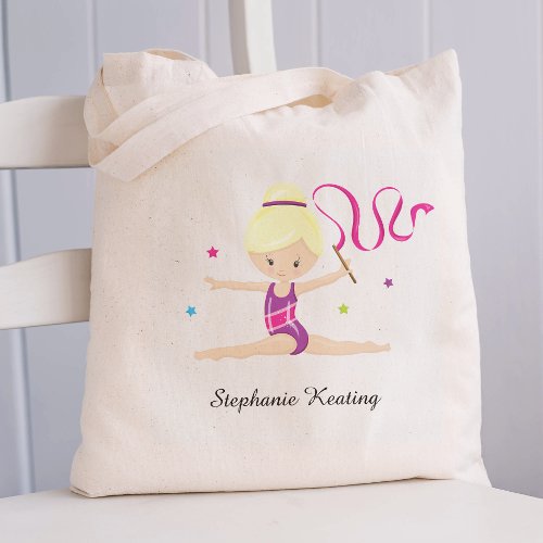 Blonde Gymnast Personalized Tote Bag