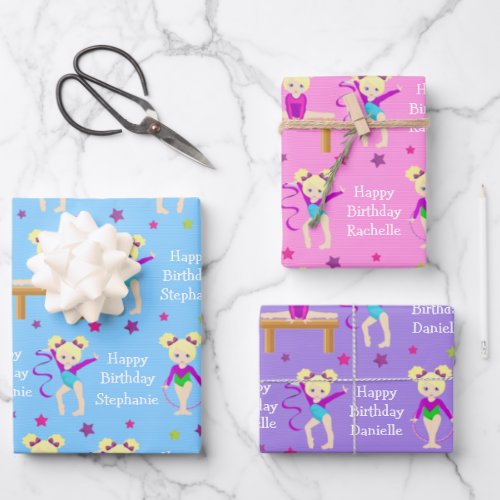 Blonde Gymnast  Wrapping Paper Sheets